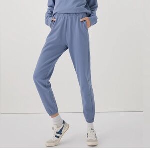 Pact Brushed Fleece Sweatpants Joggers Blue Ice Cloud M